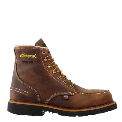 Thorogood 1957 Series – Waterproof Safety Toe – 6" Crazyhorse Moc Toe – MAXWear90 Men's Waterproof Boots Brown | mdY06Ua