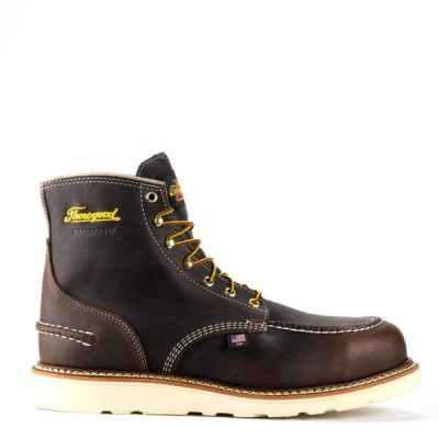 Thorogood 1957 Series – Waterproof – 6" Briar Pitstop Safety Toe – Moc Toe MAXWear Wedge Men's Work Boots Chocolate | g9tM5r1