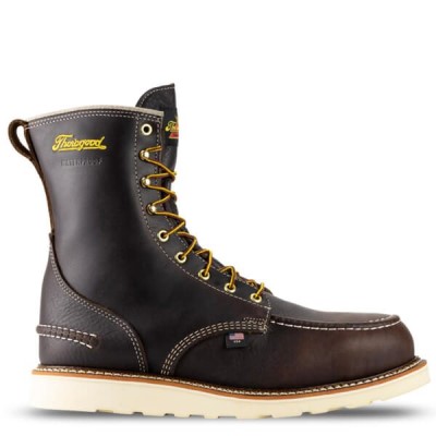 Thorogood 1957 Series – Waterproof – 8" Briar Pitstop Safety Toe – Moc Toe MAXWear Wedge Men's Waterproof Boots Chocolate | PbaUTDp