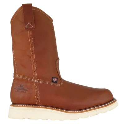 Thorogood American Heritage – 11" Tobacco Safety Toe – Pull-on Wellington Men's Work Boots Brown | fl5uA34