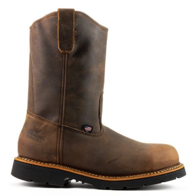Thorogood American Heritage – 11" WELLINGTON Trail Crazyhorse Safety Toe – MAXWear90 Men's Work Boots Brown | f2c26yY