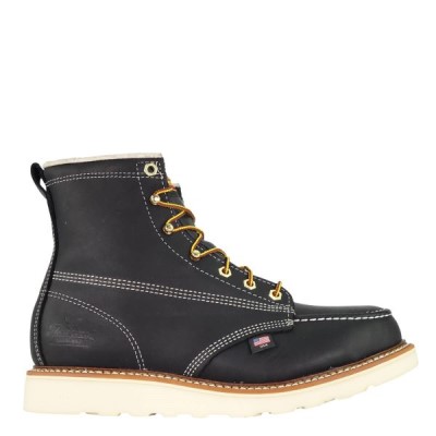 Thorogood American Heritage – 6" Safety Toe – Moc Toe MAXWear Wedge Men's Work Boots Black | E2s2OjP