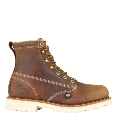 Thorogood American Heritage – 6" Trail Crazyhorse Safety Toe – Plain Toe MAXWear90 Men's Work Boots Brown | QCQJvKO