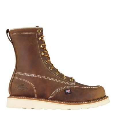 Thorogood American Heritage – 8" Trail Crazyhorse Moc Toe – MAXWear Wedge Men's Work Boots Brown | tn3aBLU