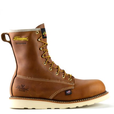 Thorogood American Heritage – Waterproof – 8" Tobacco Composite Safety Toe – Plain Toe MAXWear Wedge Men's Waterproof Boots Brown | ieBp1je