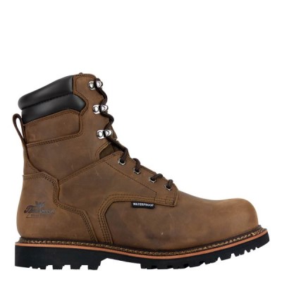 Thorogood V-Series Waterproof – 8" Crazyhorse Safety Toe Men's Work Boots Brown | Uh6yEua